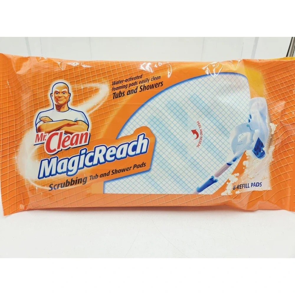 New Mr. Clean Magic Reach Refills 12 Mopping Floor 8 Scrubbing Tub Shower Pads